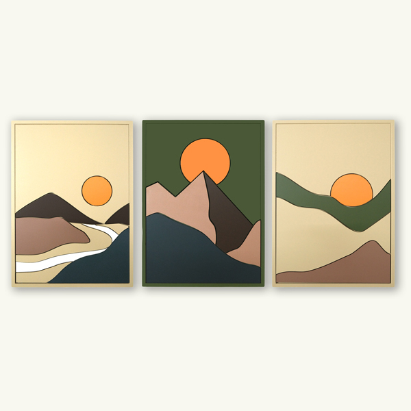 Abstract Mountain Set 3 lü set Tablo - 1