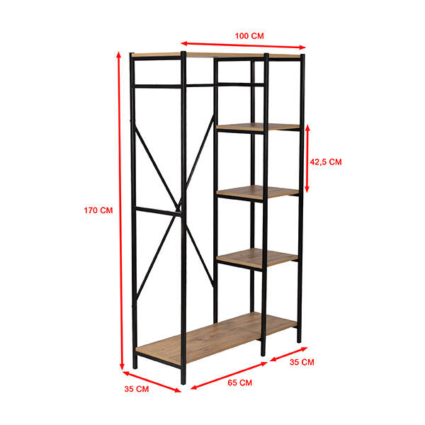 Ahşap Raflı Metal Gardırop - 2