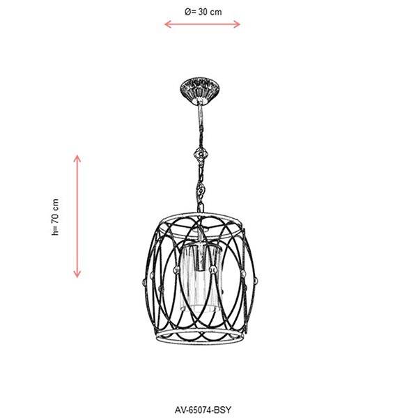 Av-65074-Bsy Eskitme/Siyah Modern Avize - 2