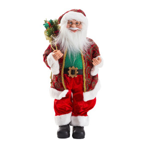 Gold Detaylı Noel Baba Figürü 60 Cm - TepeHome