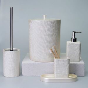 Linen Banyo Seti İnci - TepeHome