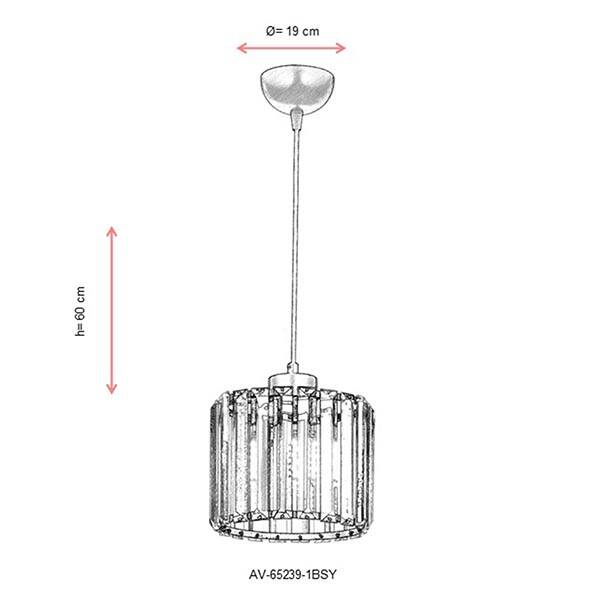 Av-65239-1Bsy Siyah Modern Avize - 2