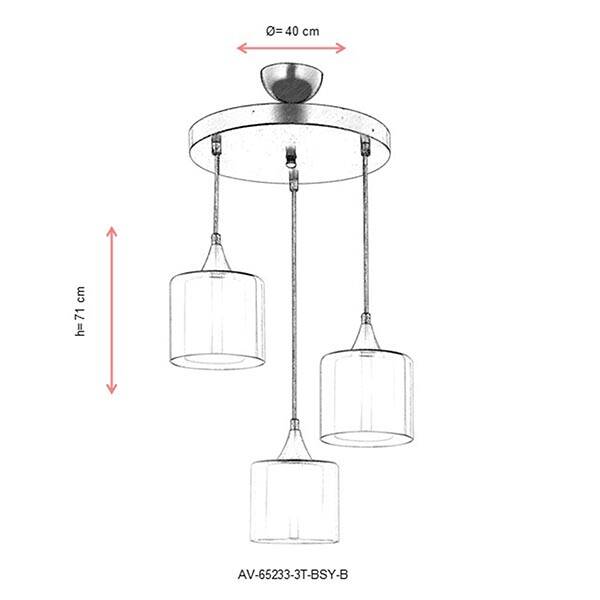 Av-65233-3T-Bsy-B Siyah Modern Avize - 2