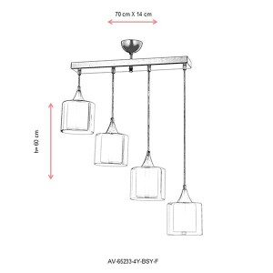 Av-65233-4Y-Bsy-F Siyah Modern Avize - TepeHome (1)