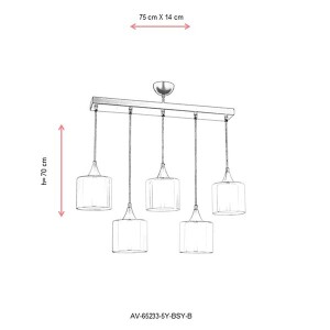 Av-65233-5Y-Bsy-B Siyah Modern Avize - TepeHome (1)