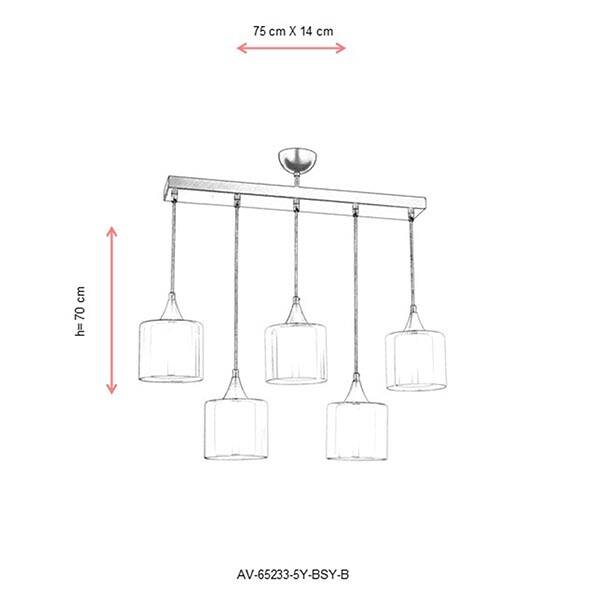 Av-65233-5Y-Bsy-B Siyah Modern Avize - 2