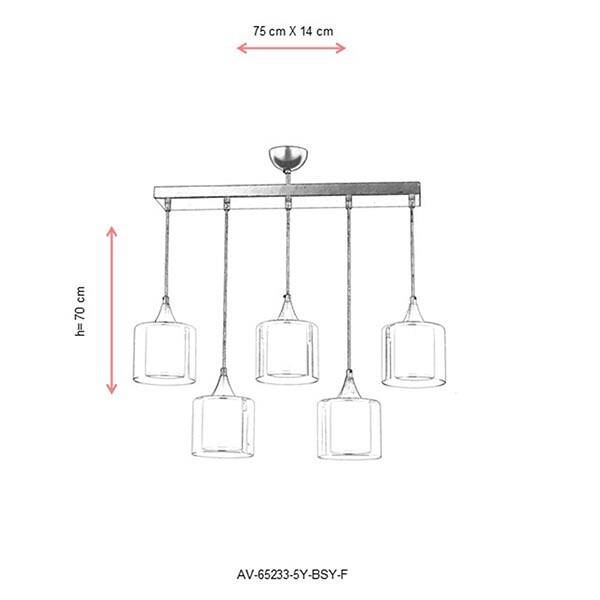 Av-65233-5Y-Bsy-F Siyah Modern Avize - 2