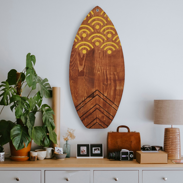 Yellow Decorative Surfboard Tablo - 2